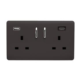 Dark Brown Wiring Accessories Trendi Decorative Screwless